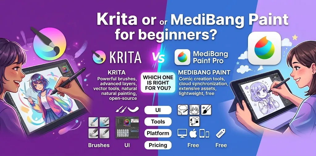 Krita or MediBang Paint for beginners